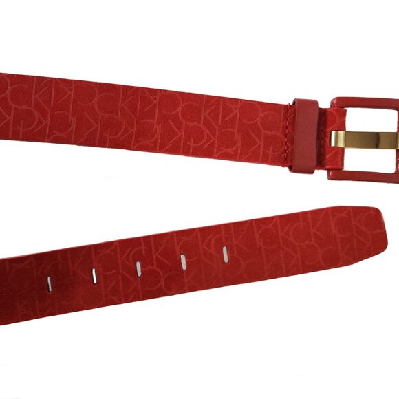 CALVIN KLEIN 1.5" Wide Red Genuine Leather Belt - Picture 3 of 5